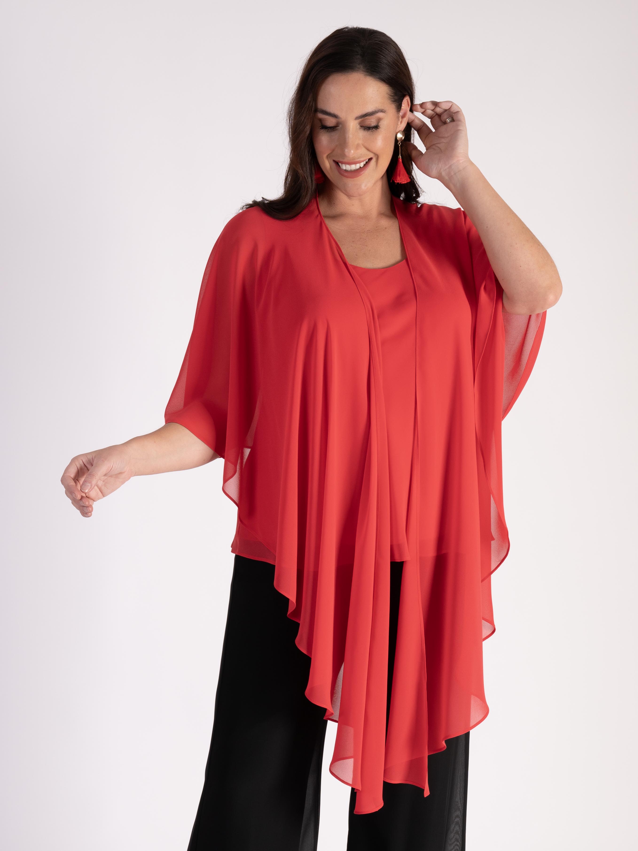 Poppy Chiffon Shawl