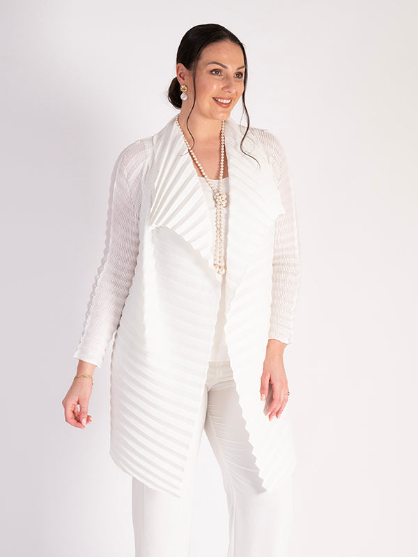 Ivory Concertina Pleating Jacket