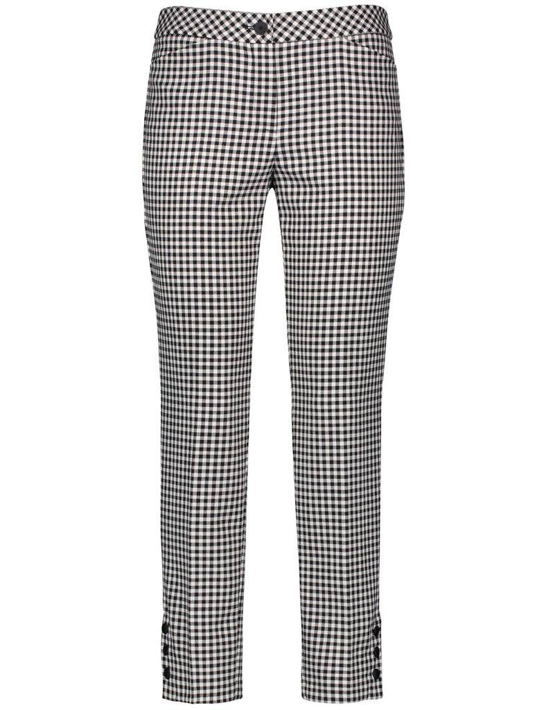 checkered black and white trousers