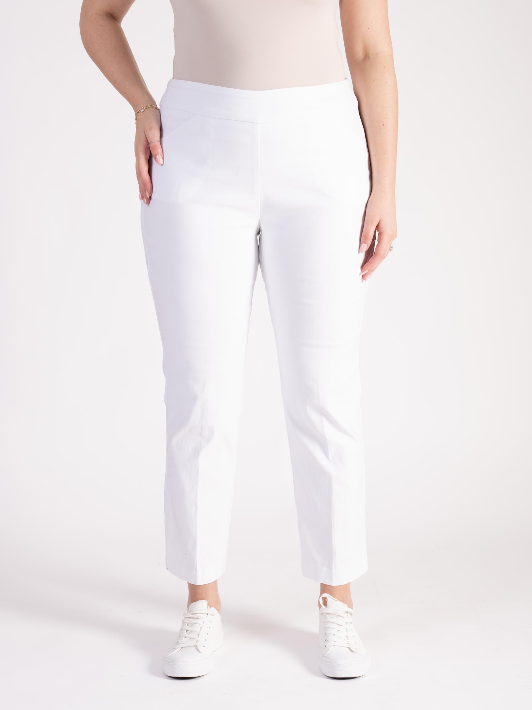 White Slim Leg Pull On Trouser