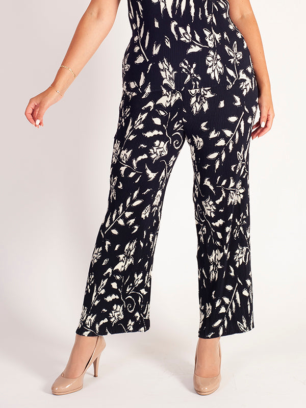 Navy/Ivory Heart Print Trouser