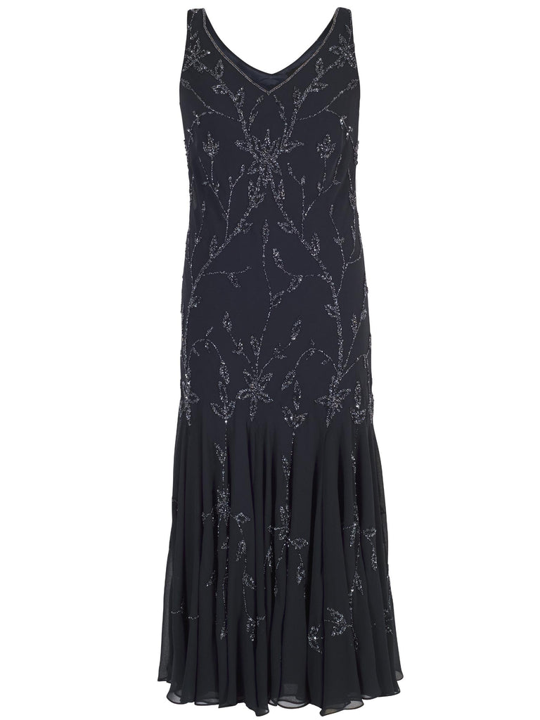 Navy Allover Beaded Dress – Chesca