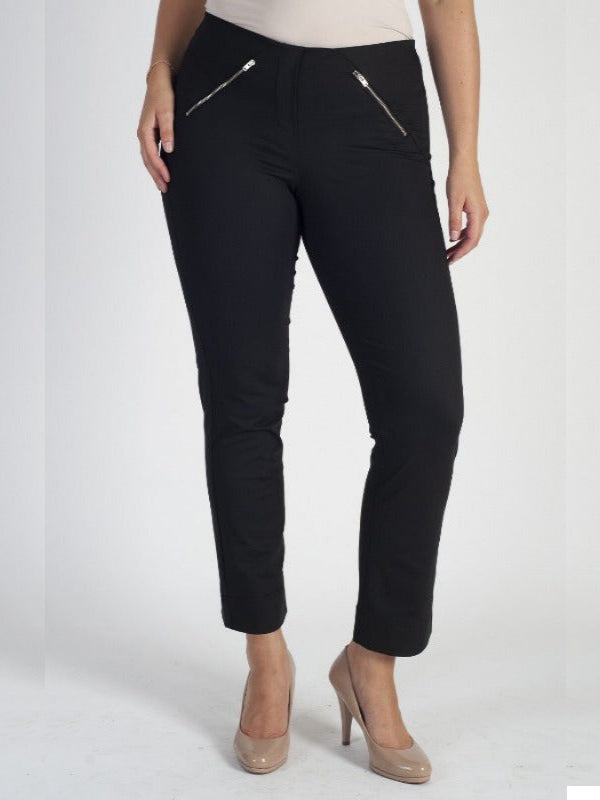 Black Zip Detail Stretch Trouser