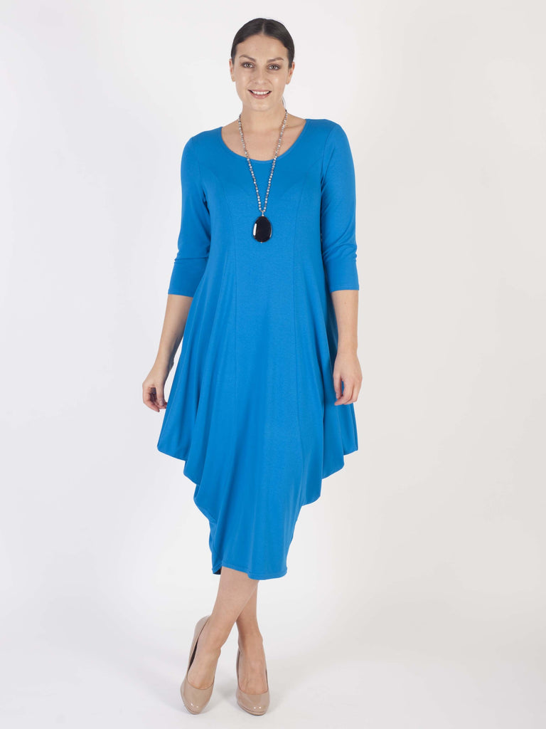 Azure Princess Seam Jersey Dress-Signature drape hem – Chesca