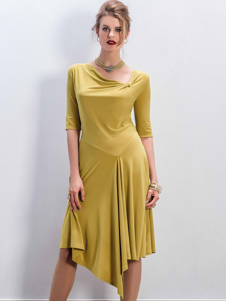 asymmetric jersey dress