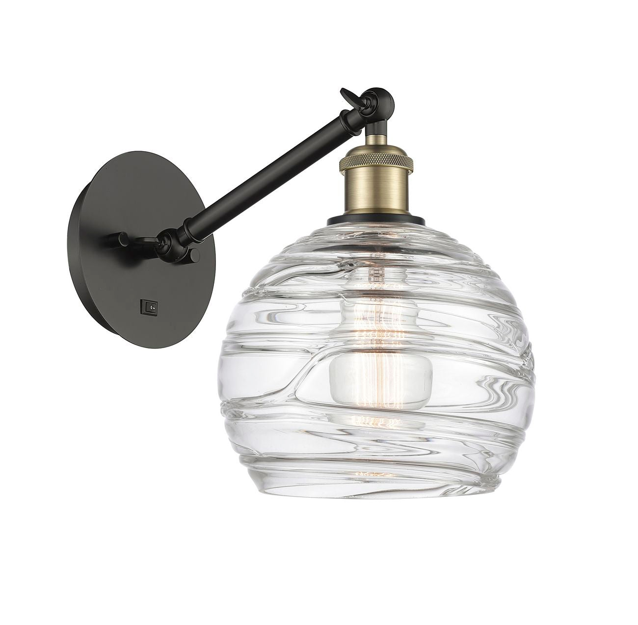 317-1W-BAB-G1213-8 1-Light 8" Black Antique Brass Sconce - LED Bulb