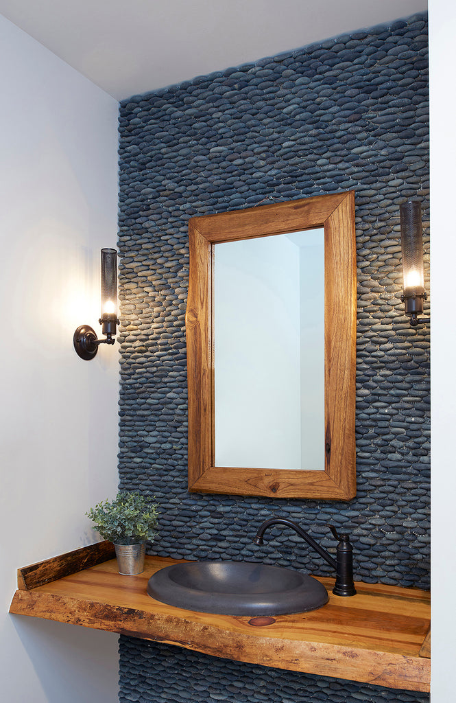 Natural Materials and Repurposed Elements 13 design trends to watch out for in 2023 Alpine Dental Bathroom by Reem Akkad Design Birmingham Detroit Michigan