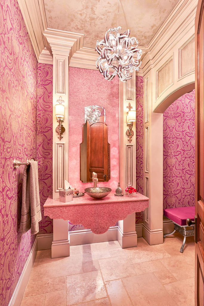 Color splash pink powder room 13 design trends to watch out for in 2023 by Reem Akkad Design.jpg