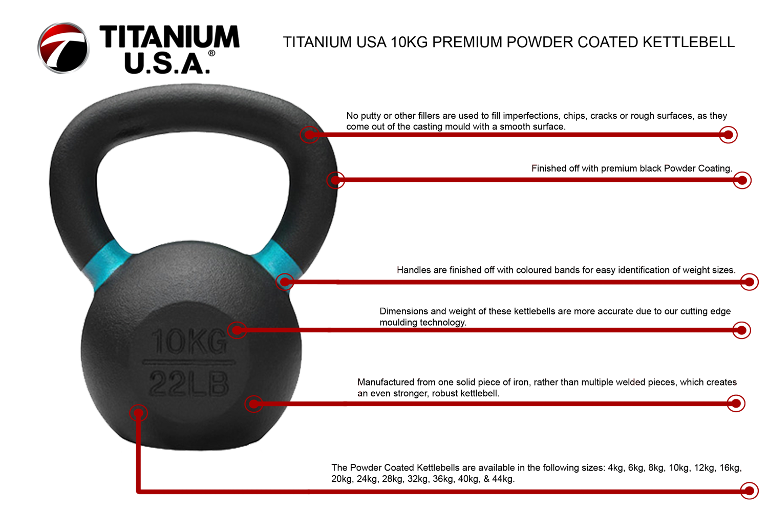 10KG PREMIUM POWDER COATED KETTLEBELL