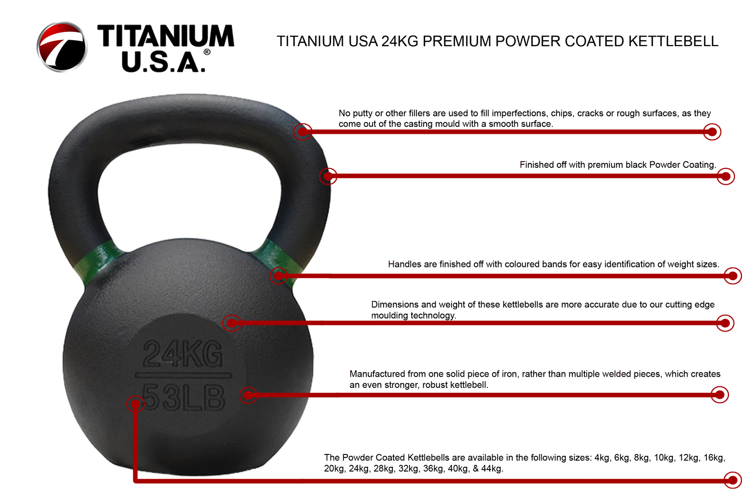 24KG PREMIUM POWDER COATED KETTLEBELL