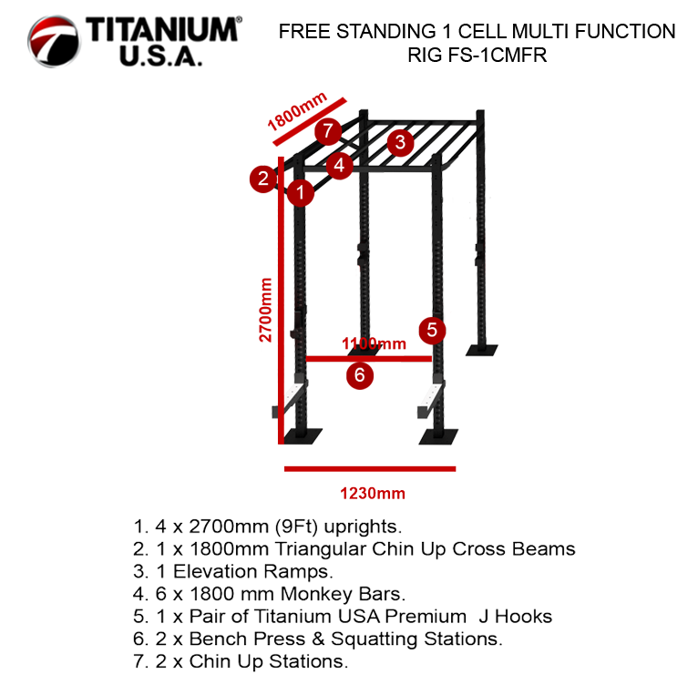 FREE STANDING 1 CELL MULTI FUNCTION RIG FS-1CMFR