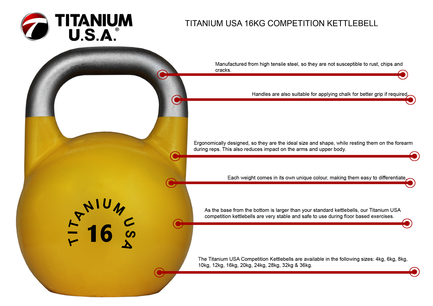 TITANIUM USA 12KG COMPETITION KETTLEBELL