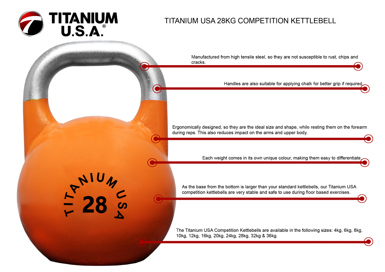 TITANIUM USA 28KG COMPETITION KETTLEBELL