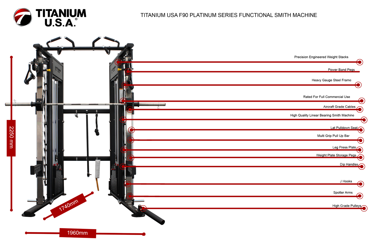 TITANIUM USA F90 PLATINUM SERIES FUNCTIONAL SMITH MACHINE