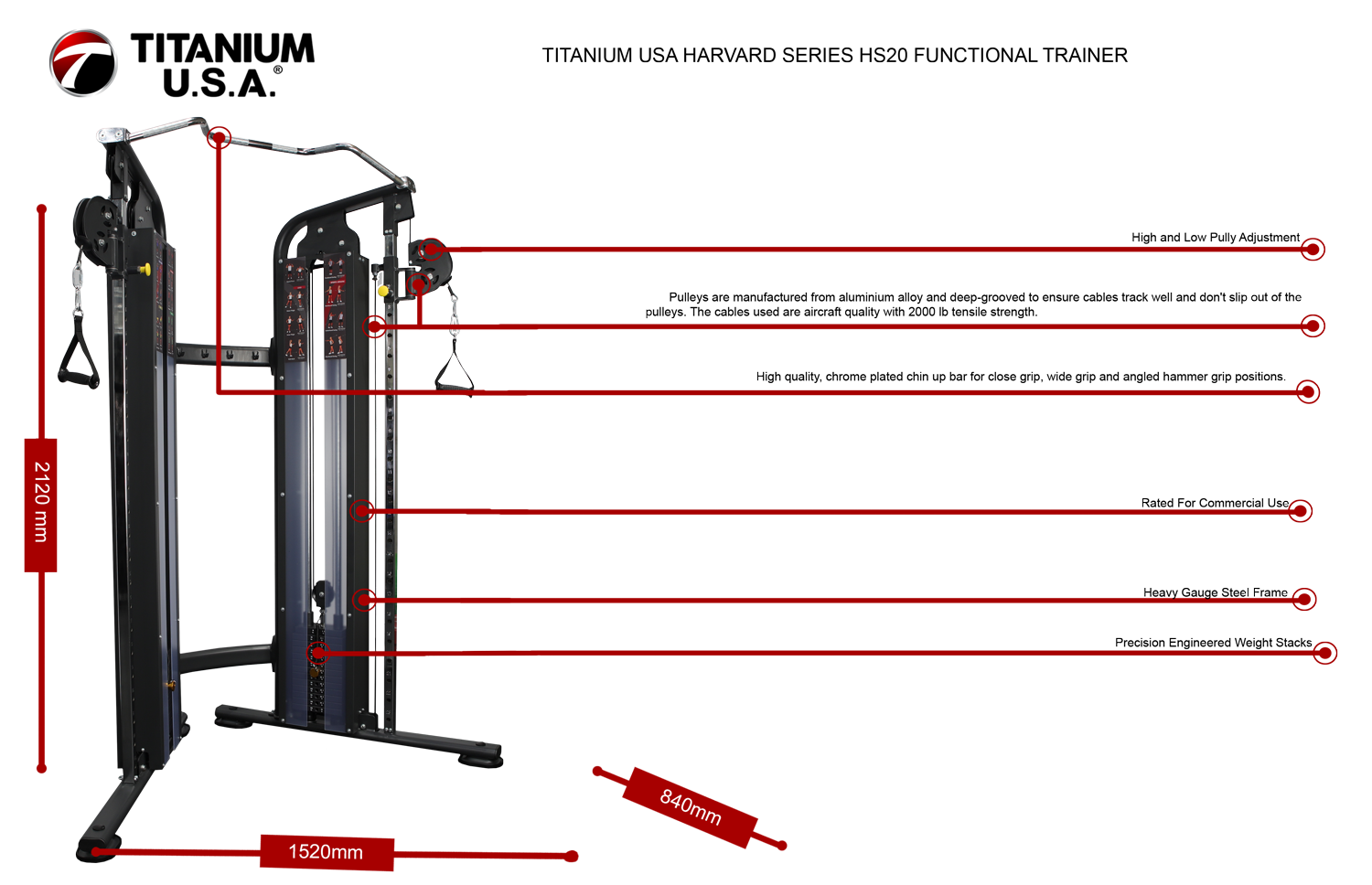 TITANIUM USA HARVARD SERIES HS20 FUNCTIONAL TRAINER