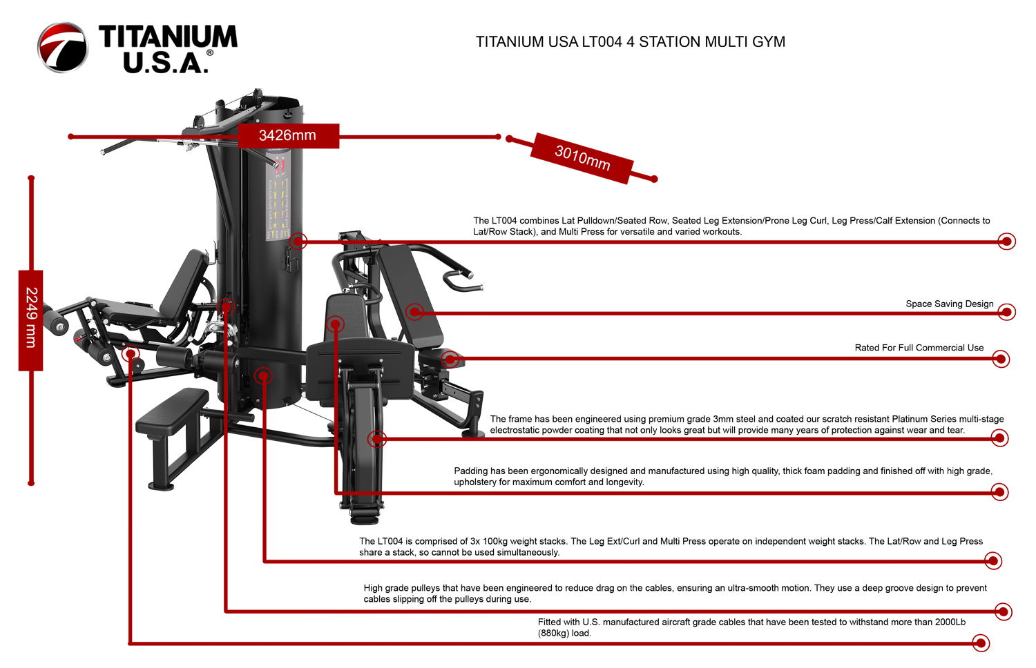 TITANIUM USA LT004 4 STATION MULTI GYM