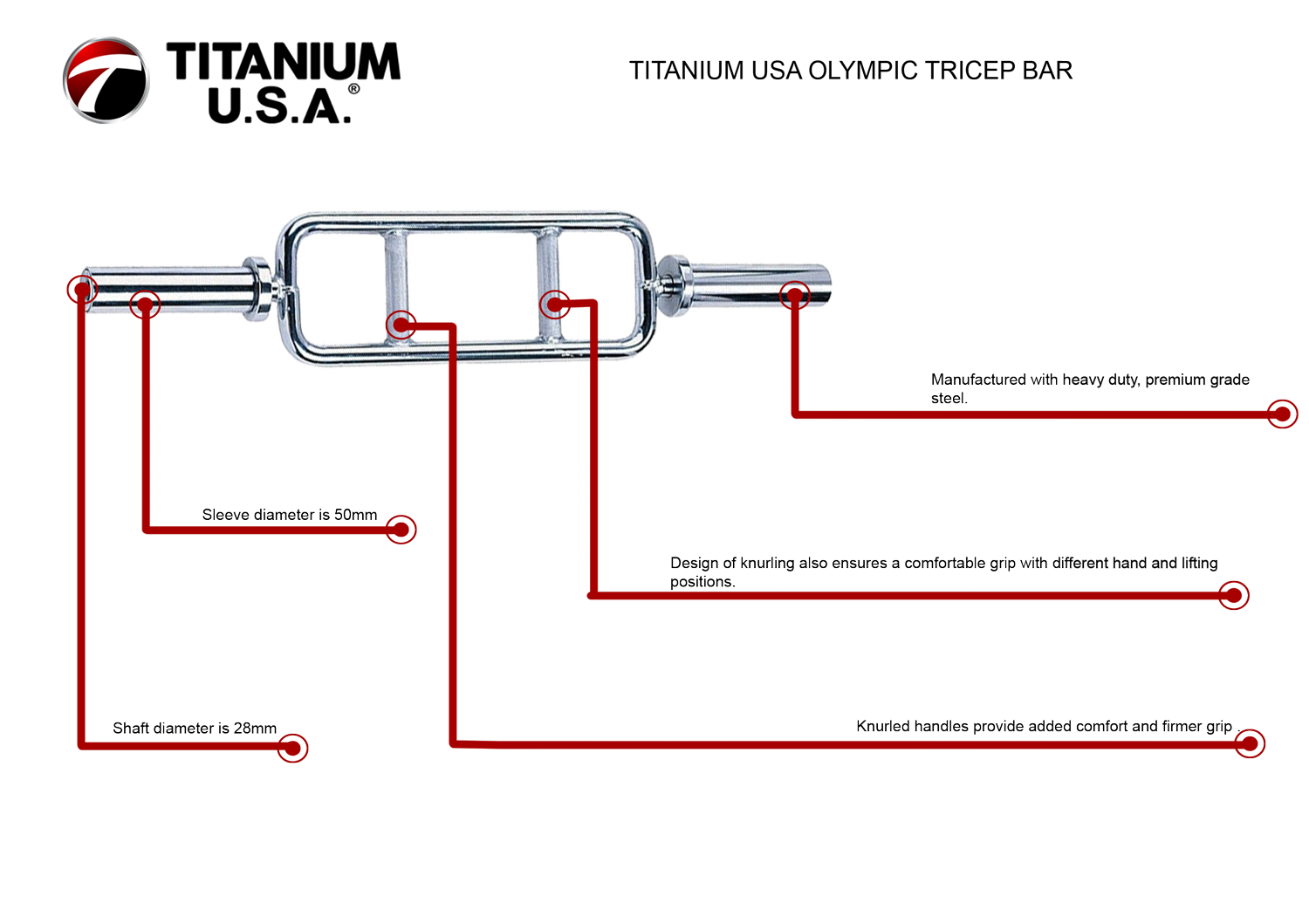 TITANIUM USA OLYMPIC TRICEP BAR