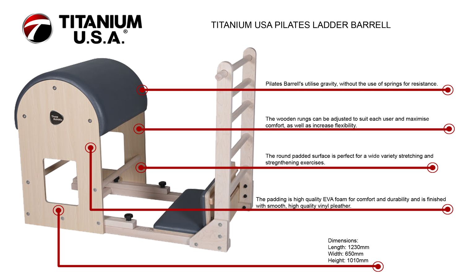 TITANIUM USA PILATES LADDER BARRELL