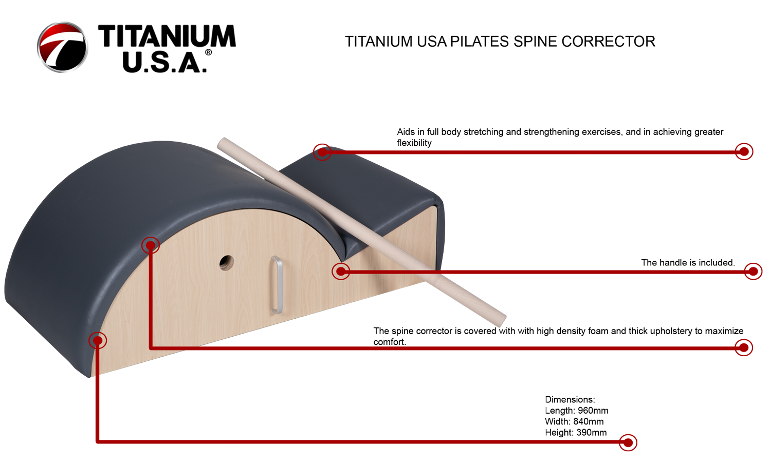 TITANIUM USA PILATES SPINE CORRECTOR