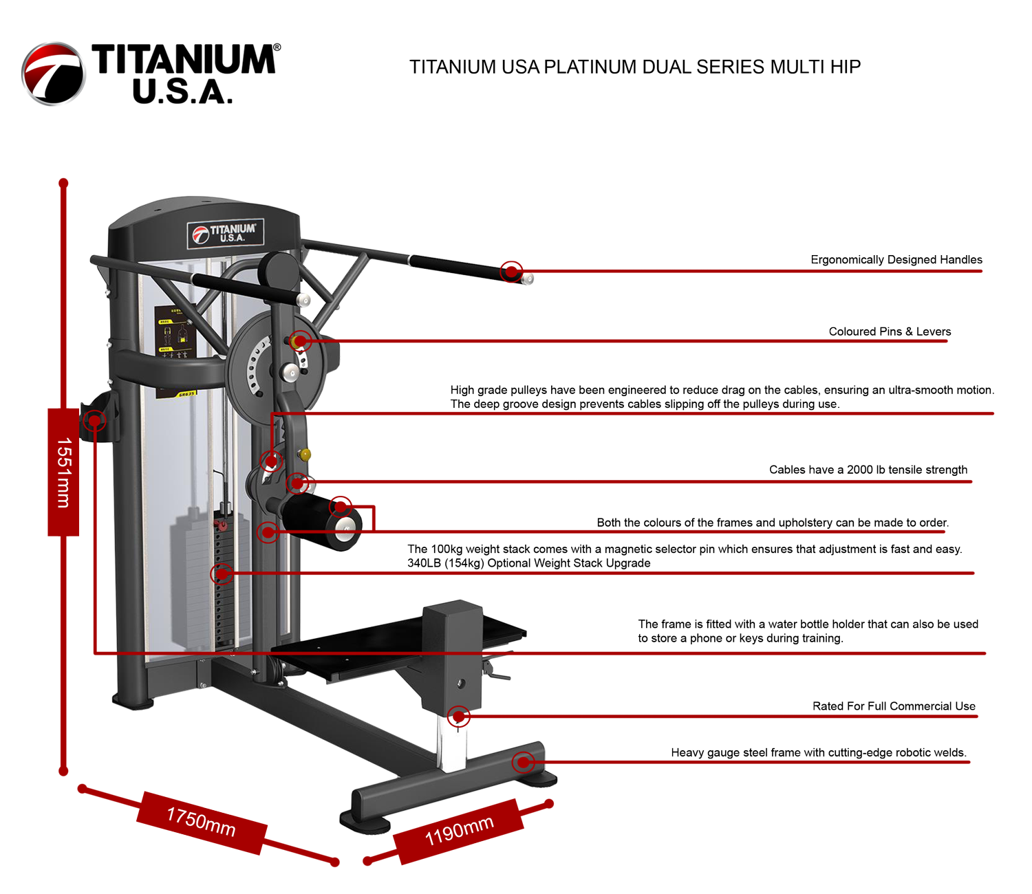 TITANIUM USA PLATINUM DUAL SERIES MULTI HIP