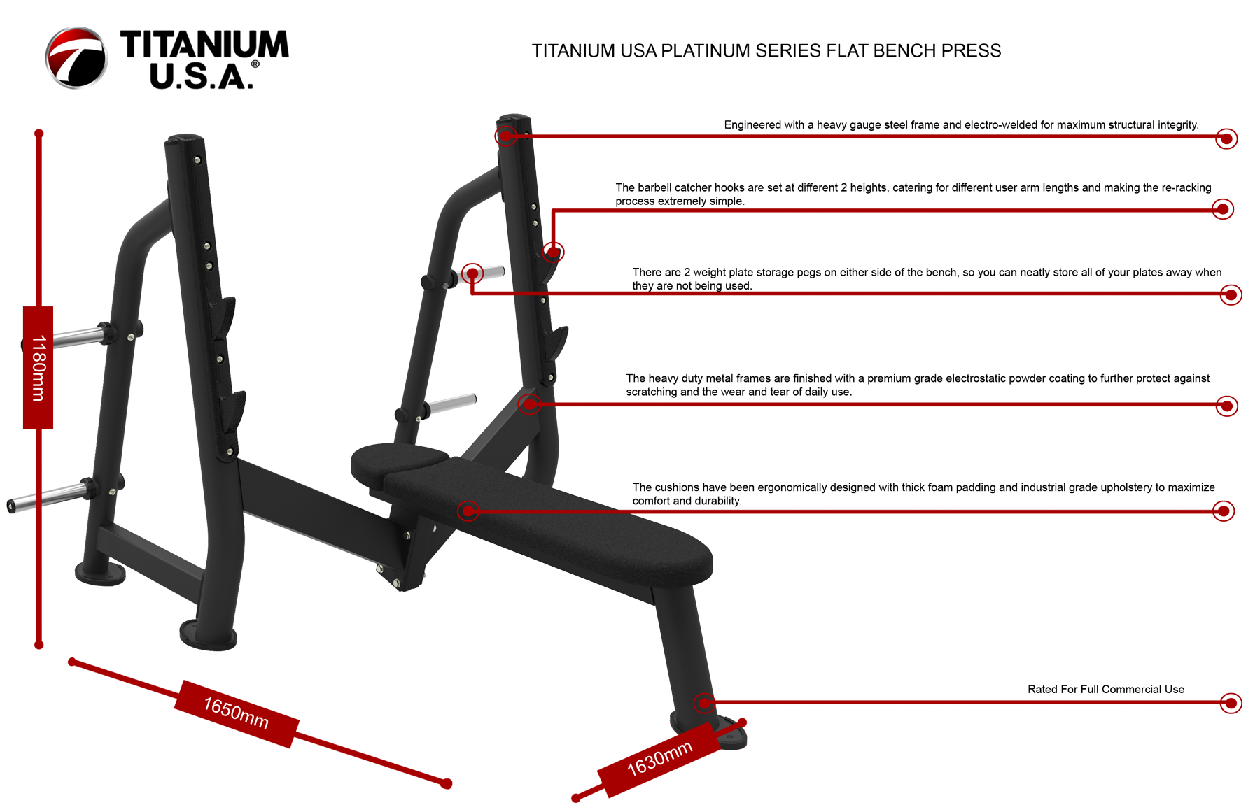 TITANIUM USA PLATINUM SERIES FLAT BENCH PRESS