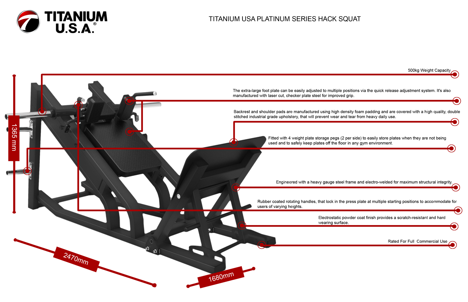 TITANIUM USA PLATINUM SERIES HACK SQUAT