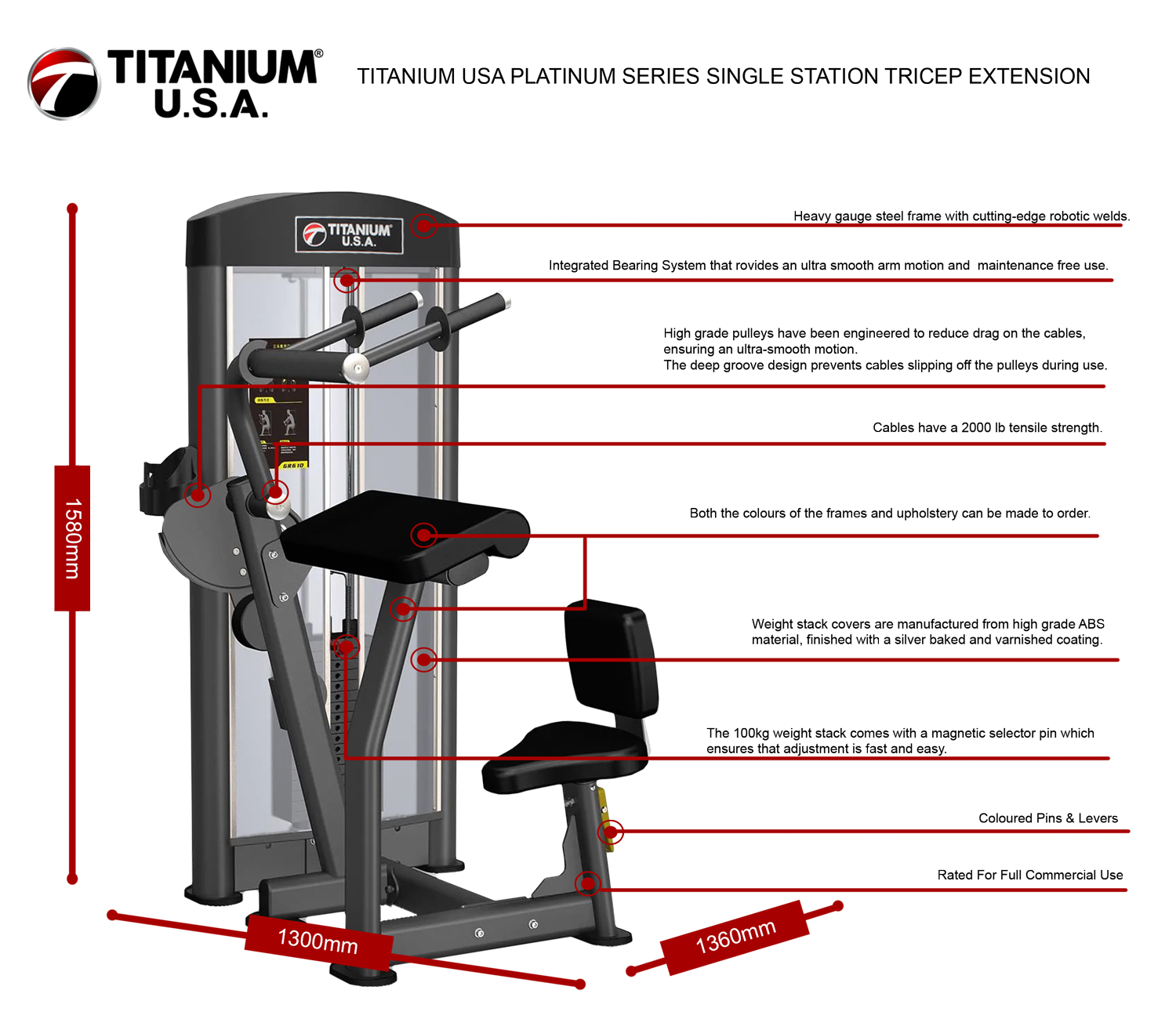 TITANIUM USA PLATINUM SERIES SINGLE STATION TRICEP EXTENSION