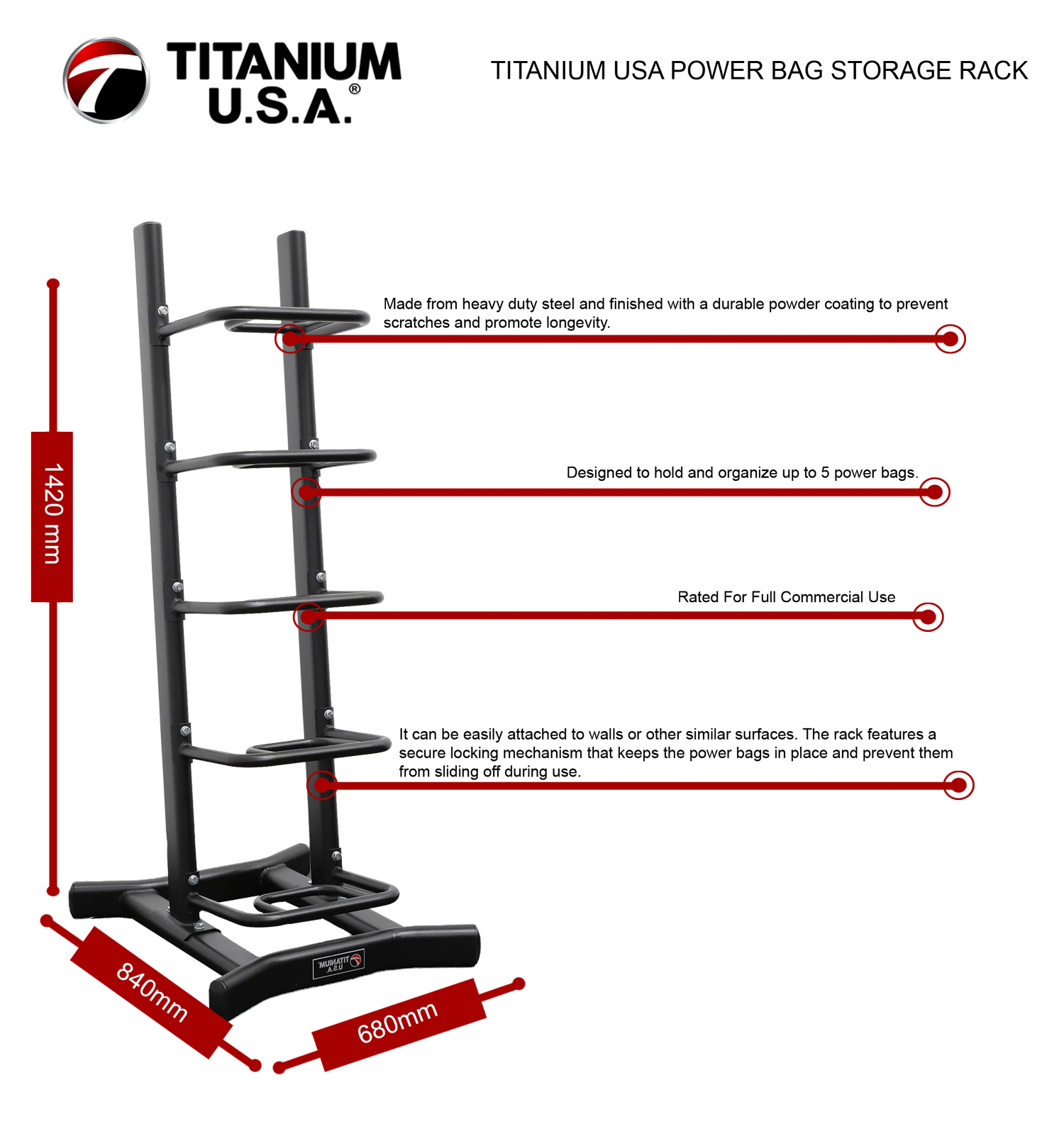 TITANIUM USA POWER BAG STORAGE RACK