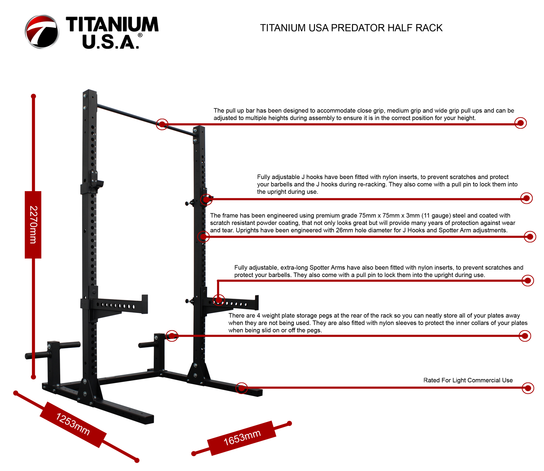 TITANIUM USA PREDATOR HALF RACK