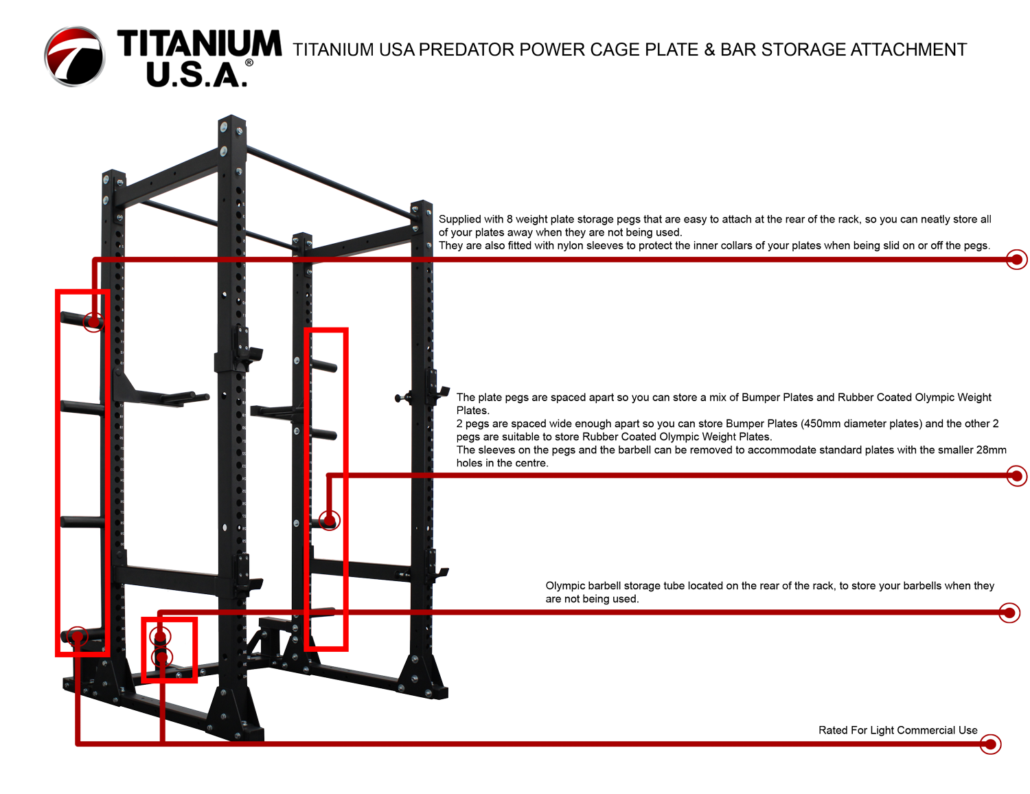 TITANIUM USA PREDATOR POWER CAGE PLATE & BAR STORAGE ATTACHMENT