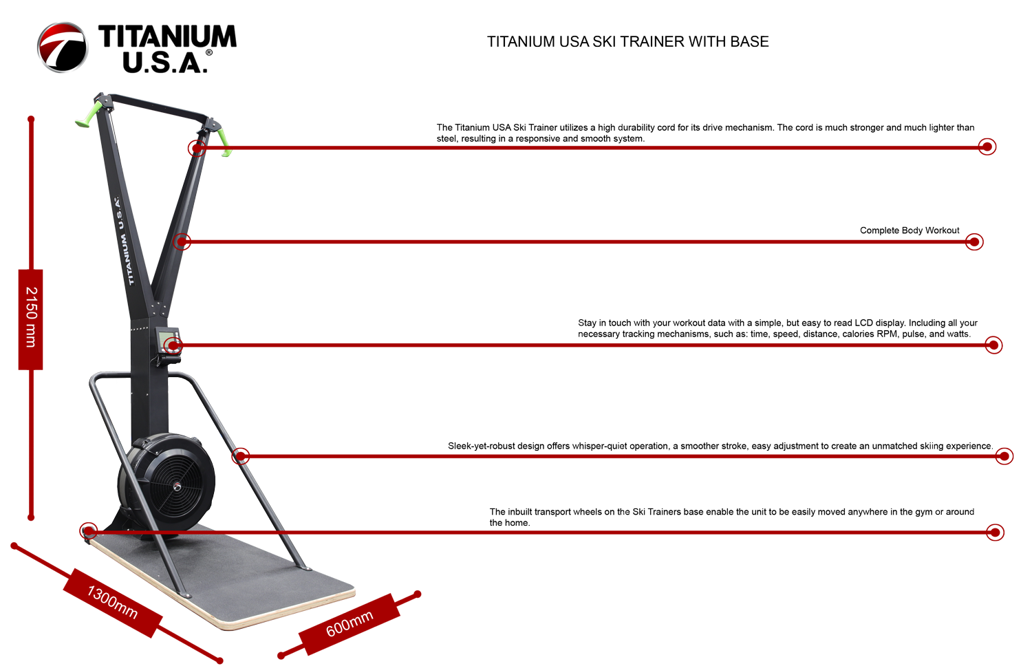 TITANIUM USA SKI TRAINER WITH BASE