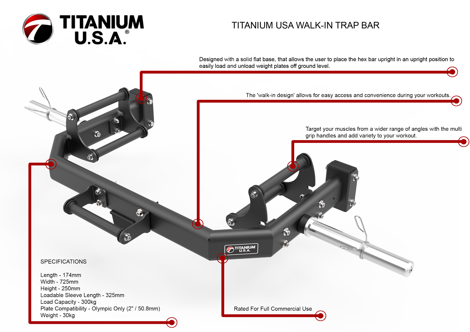 TITANIUM USA WALK-IN TRAP BAR