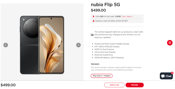 Nubia Flip 5G Pre-Order
