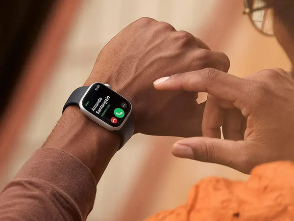 A close-up photo of a smartwatch on someone's wrist