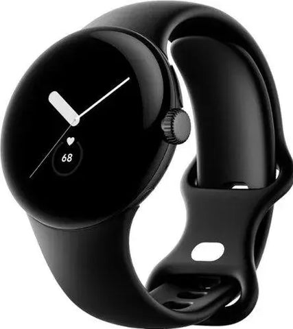 A close up photo of a black smartwatch