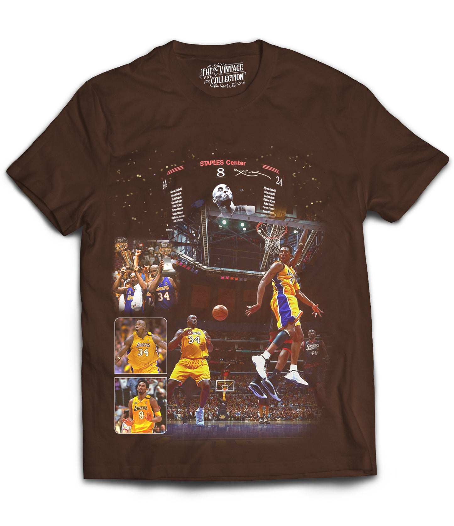 Kobe / Shaq Tribute Vintage Shirt: Front/Back (Mocha) – The Retro ...