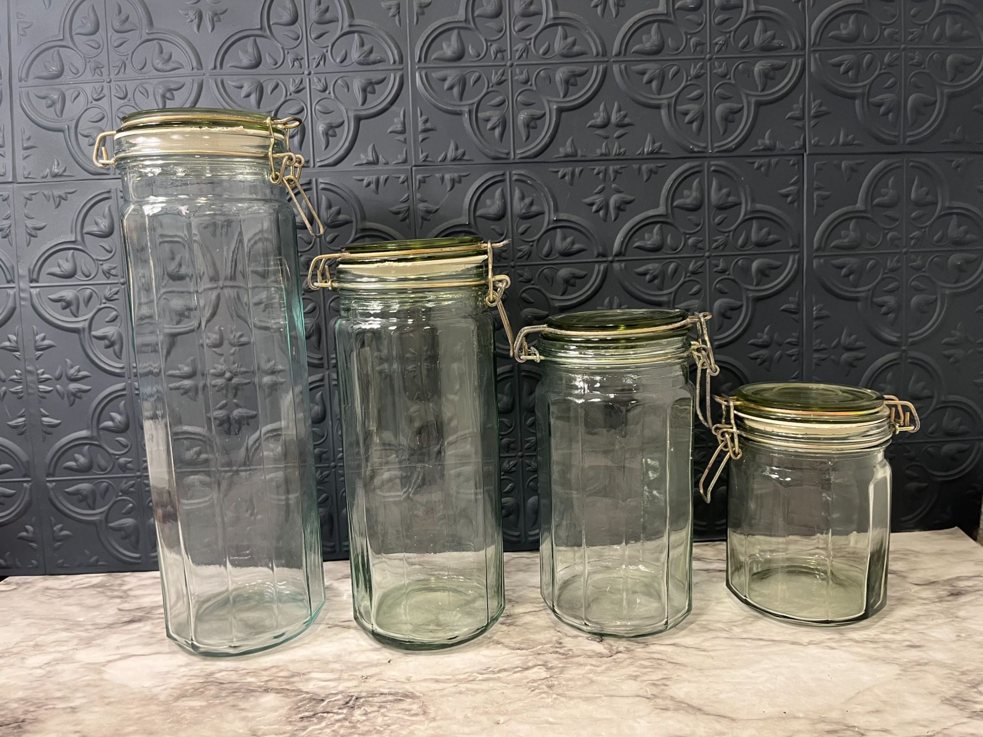 Glass Canister Set x 4