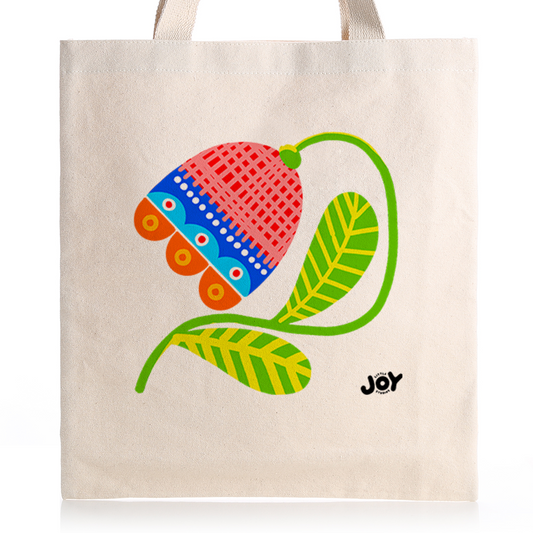 Floral Design Tote Bag with Zipper – Little Joy Studios