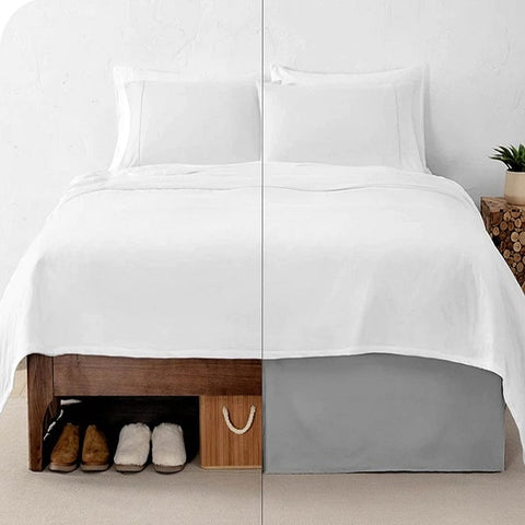 Cache Sommier Litchi 1pc Jupe de lit, 35 cm avec Jupe de lit Solid