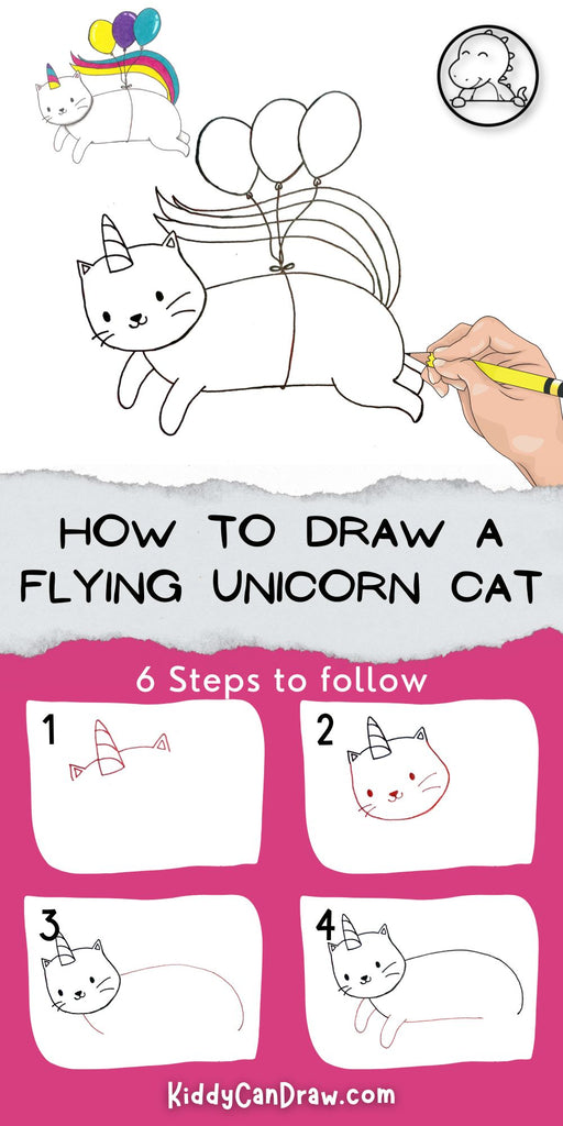 How to Draw A Flying Unicorn Cat