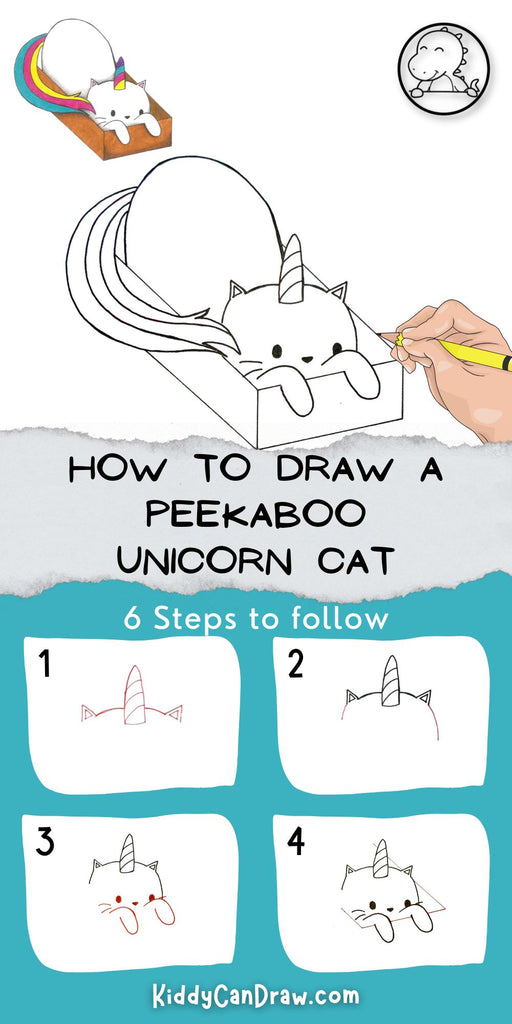 How To Draw A Peekaboo Unicorn Cat 