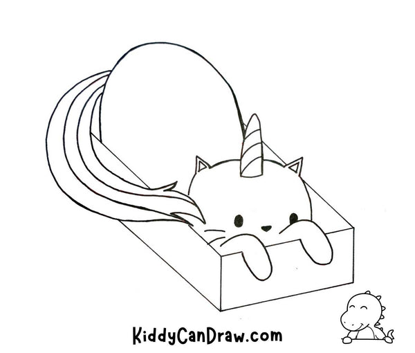 How To Draw A Peekaboo Unicorn Cat final
