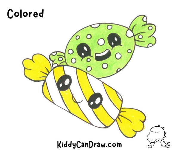 How To Draw Cute Halloween Candy Colored