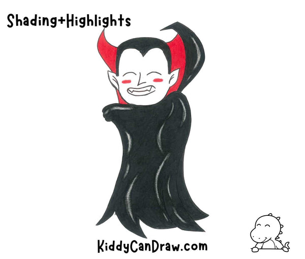 How To Draw Dracula Easy For Halloween Shading