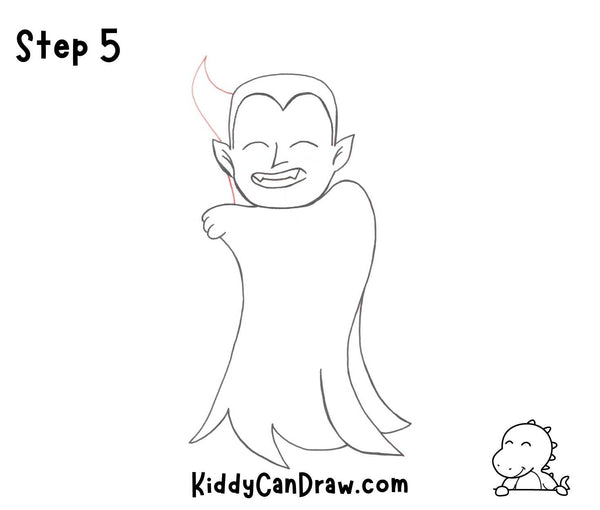 How To Draw Dracula Easy For Halloween Step 5