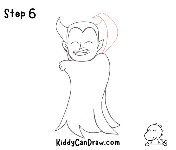 How To Draw Dracula Easy For Halloween Step 6