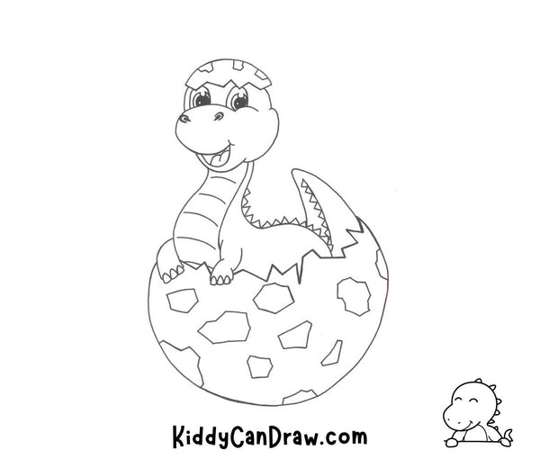 How To Draw a Baby Dinosaur Final