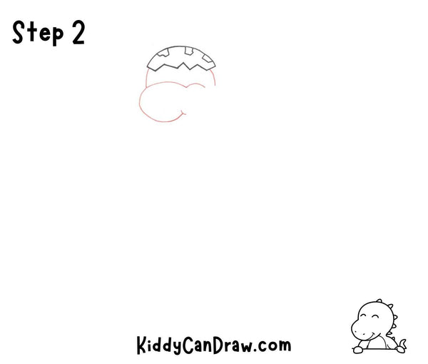 How To Draw a Baby Dinosaur Step 2