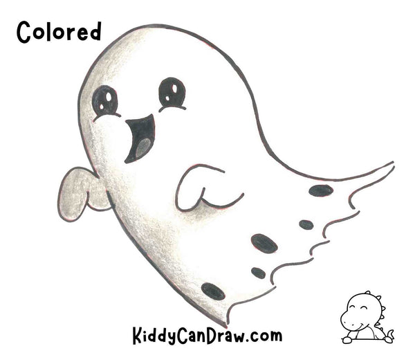 How To Draw a Cute Ghost Colored