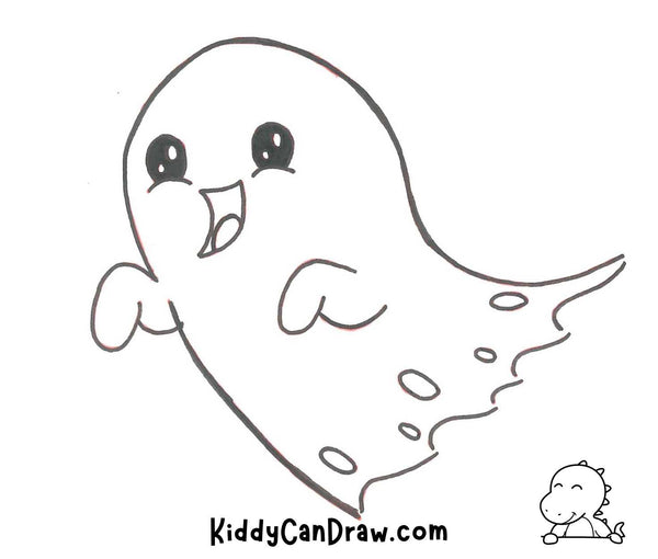 How To Draw a Cute Ghost For Halloween | Step By Step Guide – Kiddy Can ...